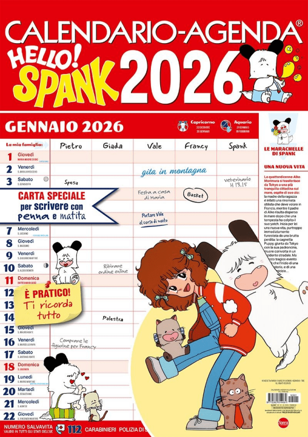 Hello! Spank Calendario Agenda 2026