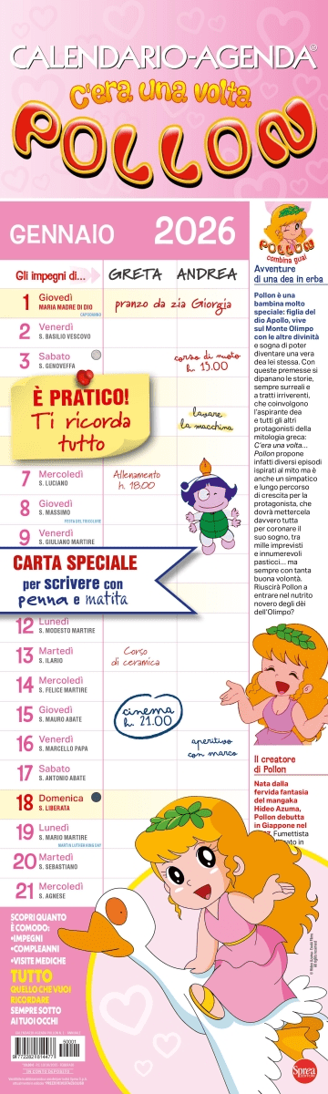 C'era Una Volta Pollon Calendario Agenda 2026