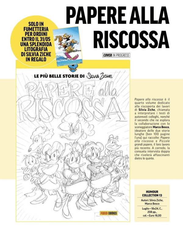Papere Alla Riscossa + Litografia Humour Collection 13
