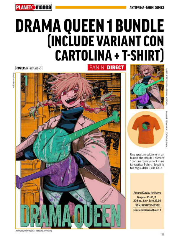 Drama Queen 1 Cover Variant + T-Shirt Taglia XXL Bundle