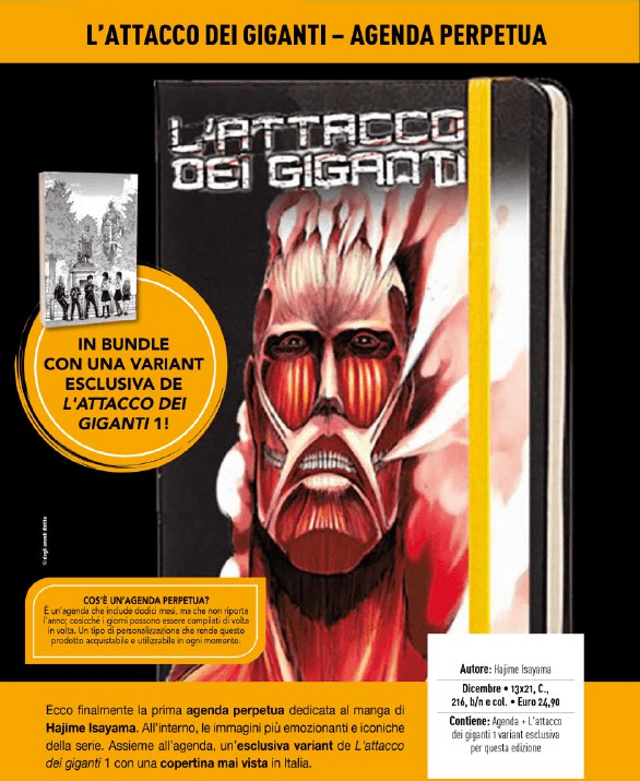 L'Attacco Dei Giganti Agenda Perpetua + L'Attacco Dei Giganti 1 Variant Bundle 